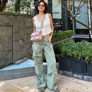 Lirika Matoshi Bows On Cargo Pants